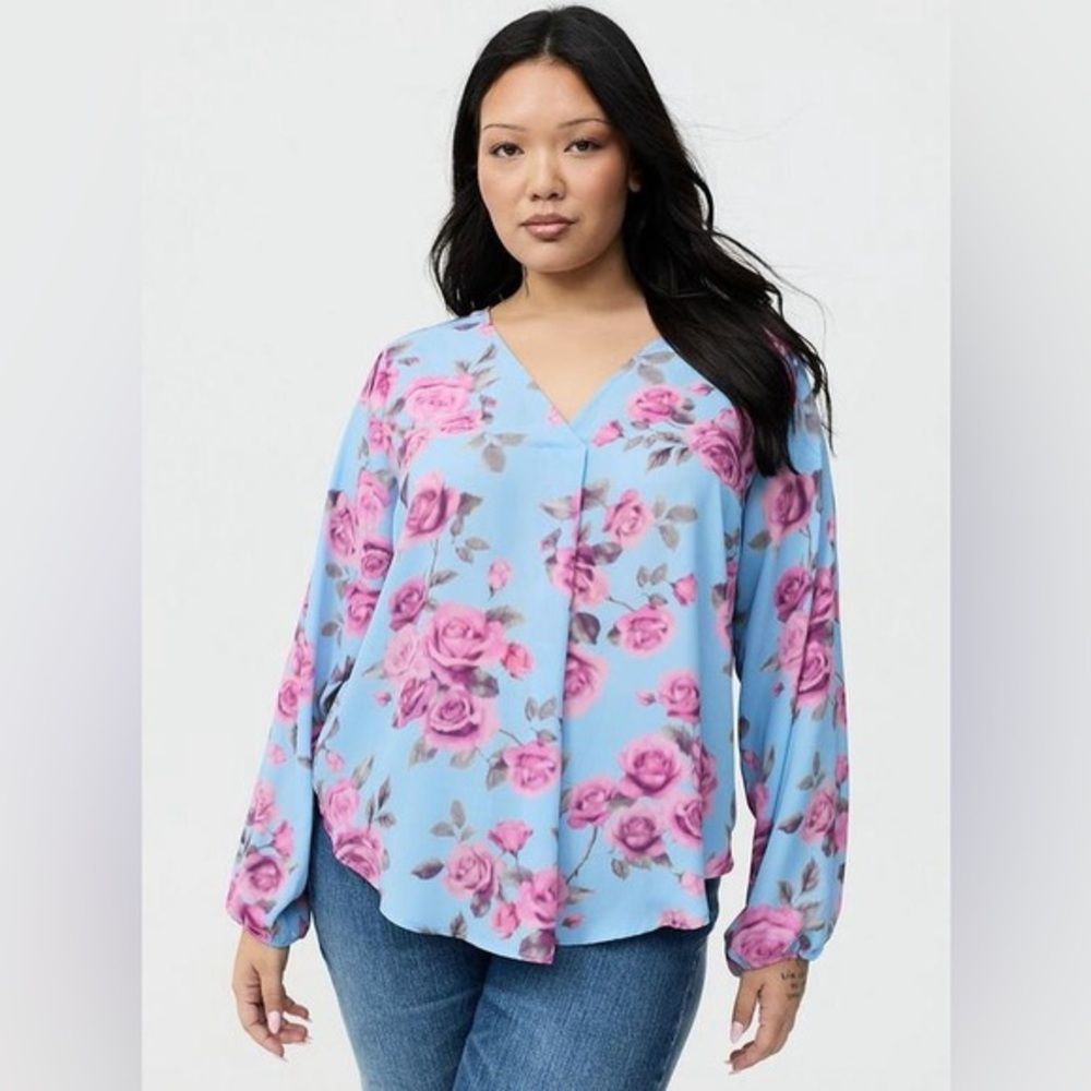 Torrid 0X Georgette Pullover tunic Julep rose NWT